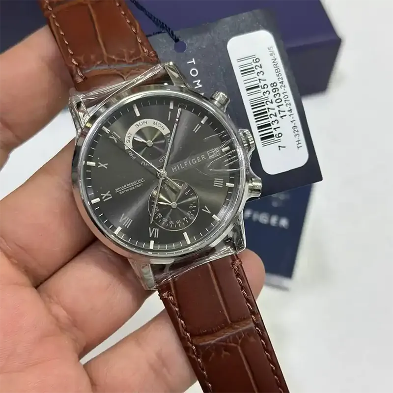 Tommy Hilfiger Kane Chronograph Brown Leather Men's Watch- 1710398